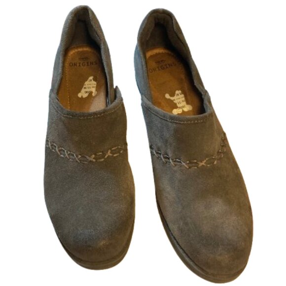 NWOT Earth Origins "Opal Shootie" Clogs in Brown/Gray Suede many features, sz 11 - Picture 3 of 11